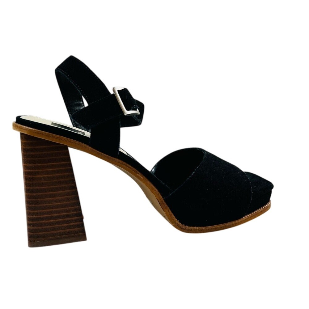 Dolce Vita platform Strappy heel with‎ ankle buckle, Color Black, Size 9